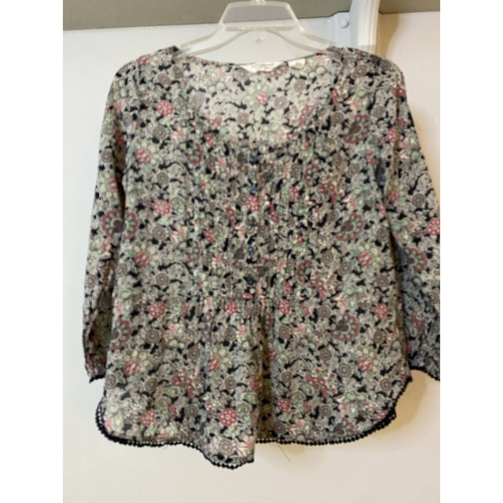 RALPH LAUREN Denim & Supply Black Floral Blouse Peasant S Boho